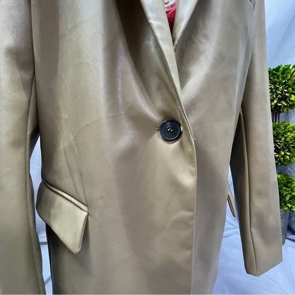 Forever 21 faux leather oversized blazer tan colour size medium - Picture 9 of 16